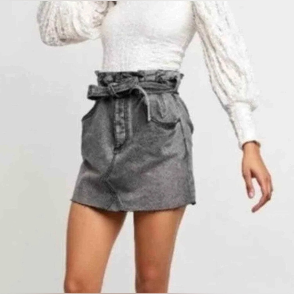 NWOT Free People 29 We the Free East of Eden Denim Mini Skirt in Washed Black - Picture 6 of 8